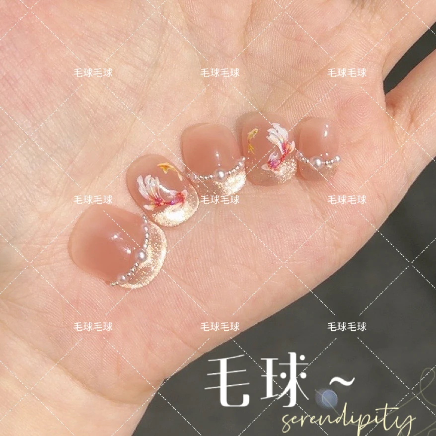 【好运锦鲤】送工具包 纯手工穿戴甲爆闪猫眼