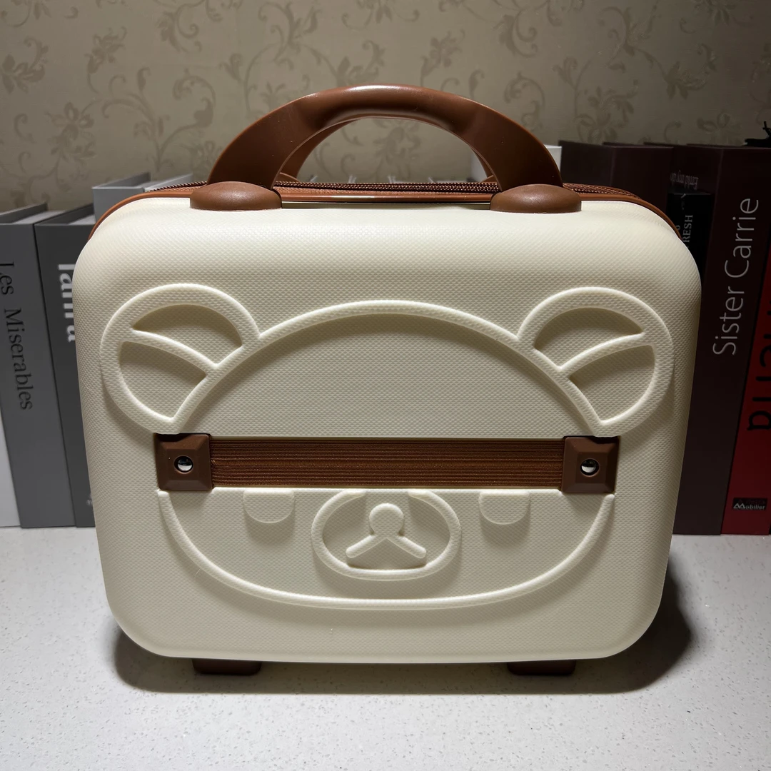 小熊行李箱手提奶咖色