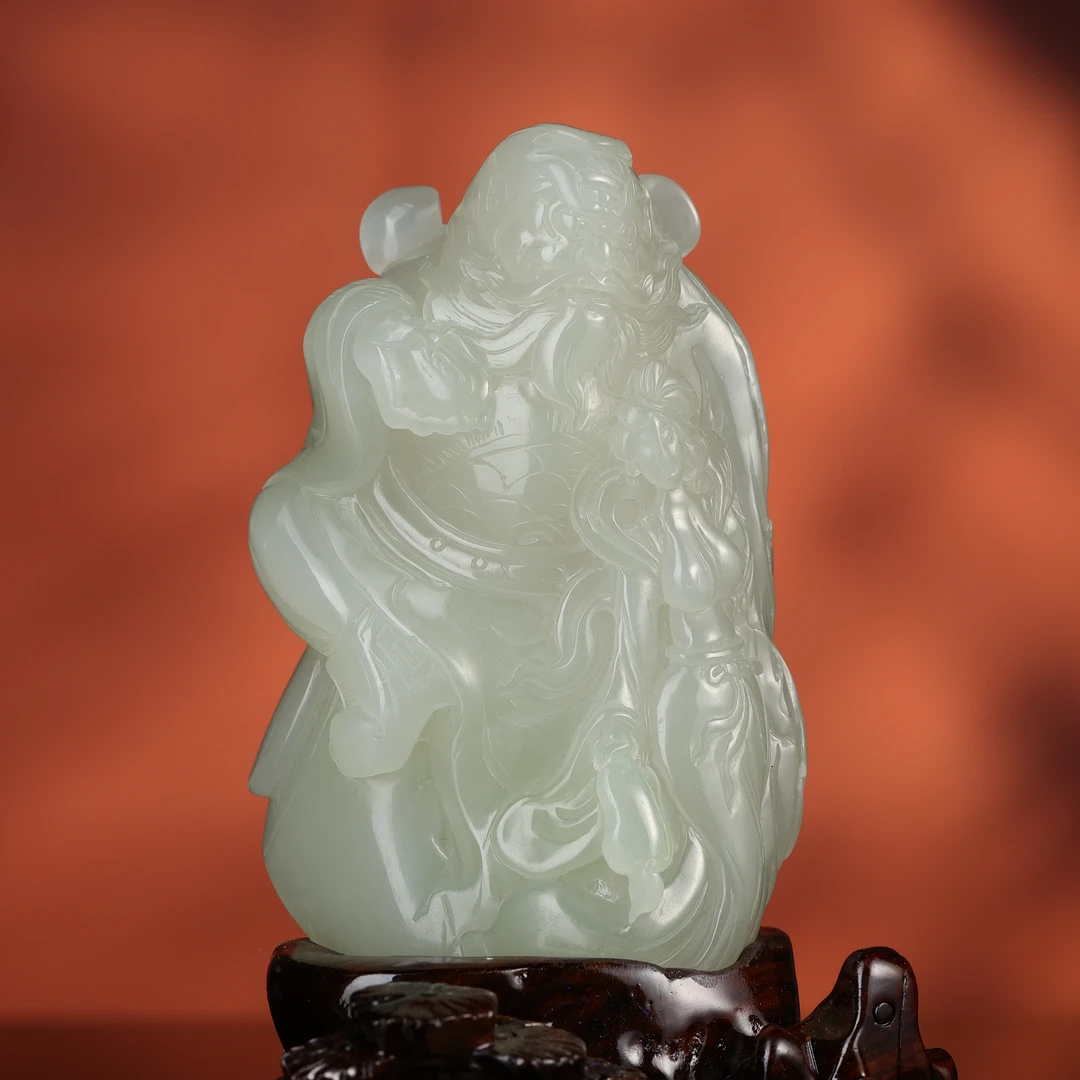 dx和田玉白玉钟馗嫁妹摆件2511011086