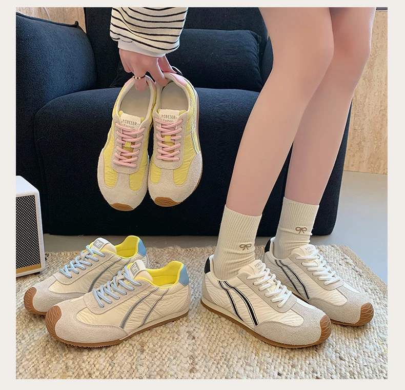 【断码清仓】真皮时尚百搭德训鞋2025轻便拼色休闲鞋M998 9097-5