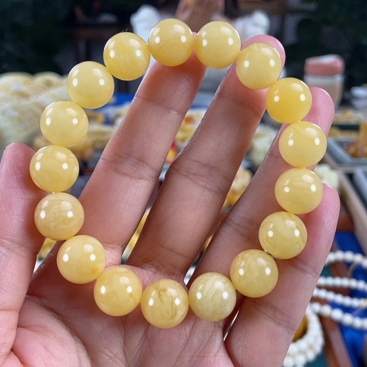 琥珀未镶嵌珠宝奇石12满蜡圆珠19.48