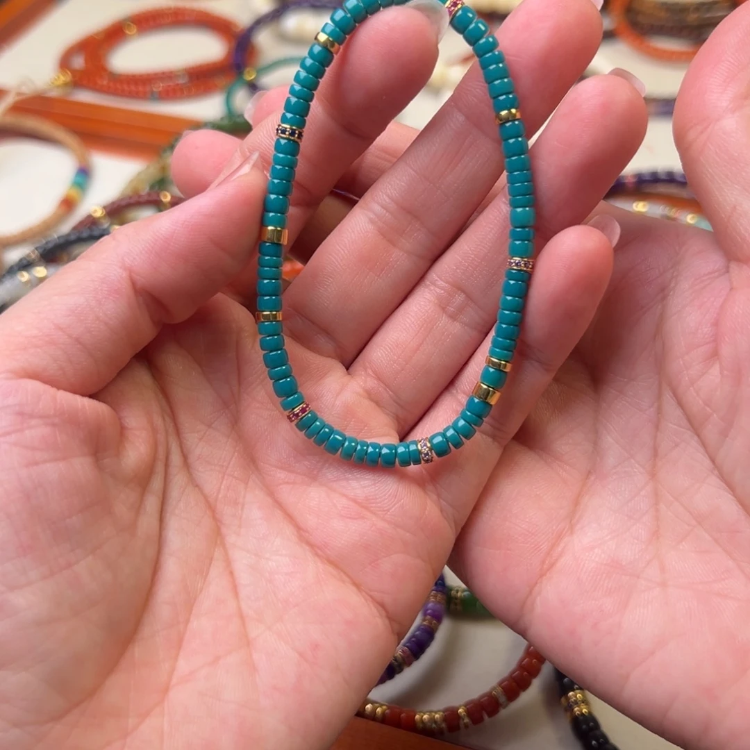 未镶嵌绿松石手链男女