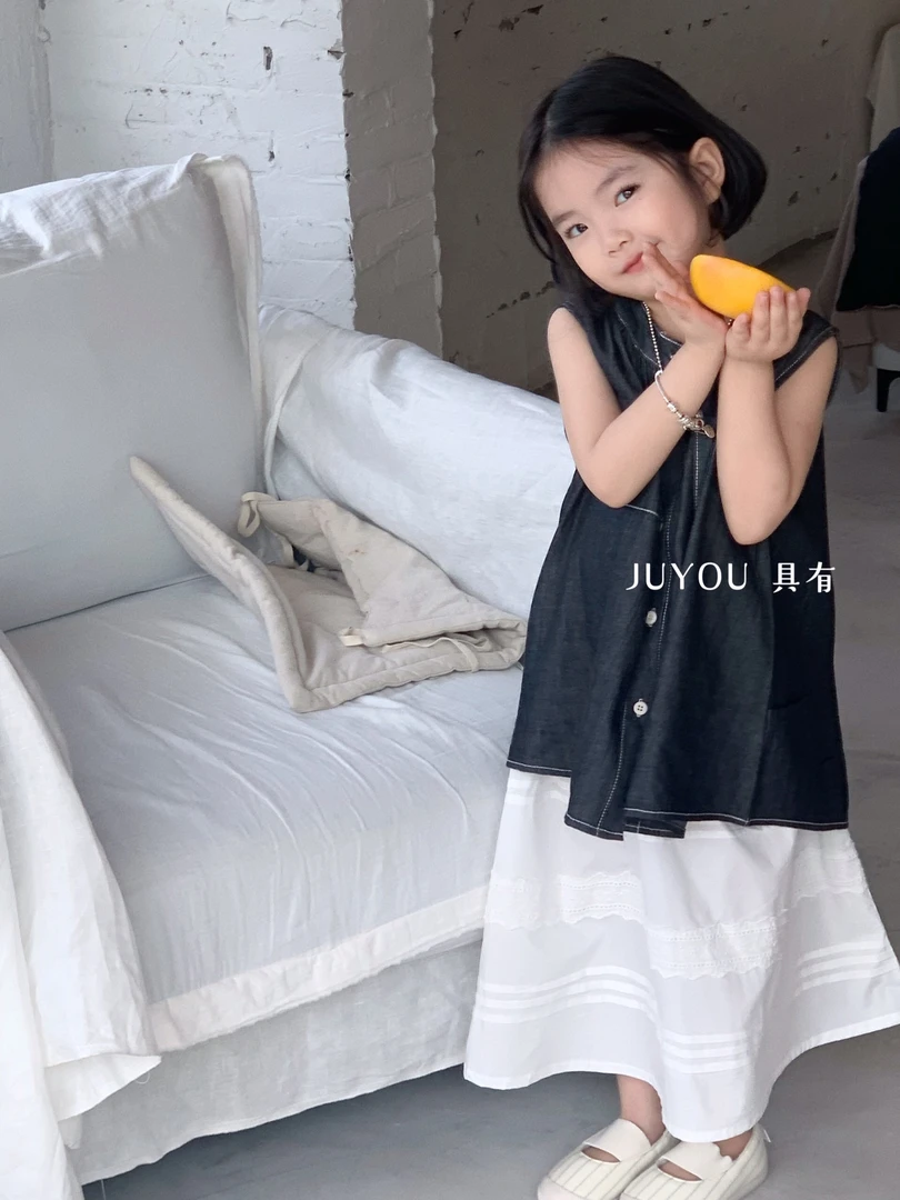 92131【具有】韩系明线牛仔背心