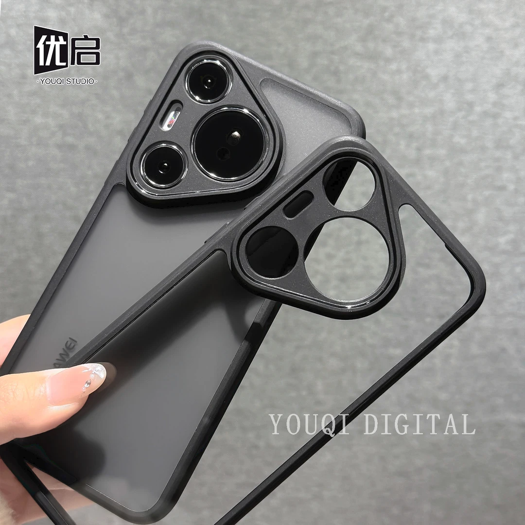 优启适用华为pura70pro手机壳新款磨砂防指纹pura70气囊防摔商务