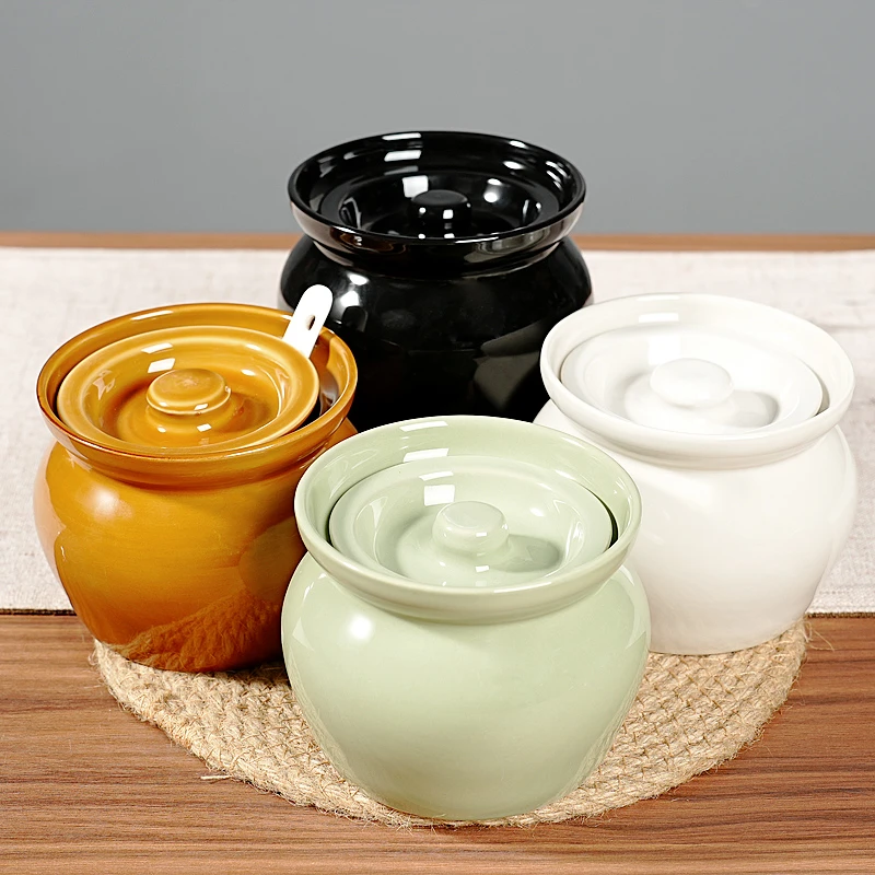 陶瓷瓦罐隔水炖蒸鸡蛋专用炖罐带盖汤罐沙县老式煲汤炖盅碗单人份