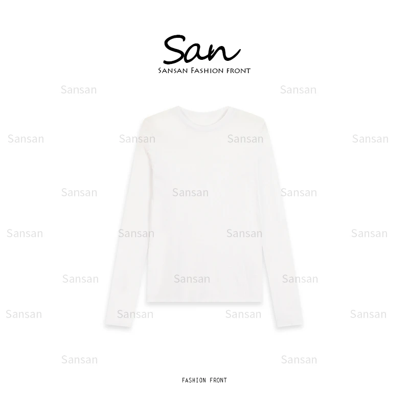 【SANSAN】纯色净版百搭休闲长袖打底衫DY-4915