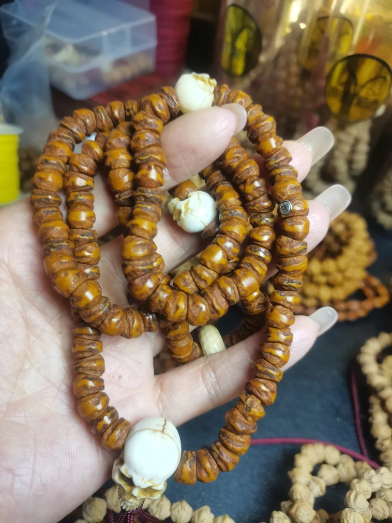 天然敦煌飞天菩提子108颗文玩多圈手持盘玩佛珠脖挂项链文玩手串