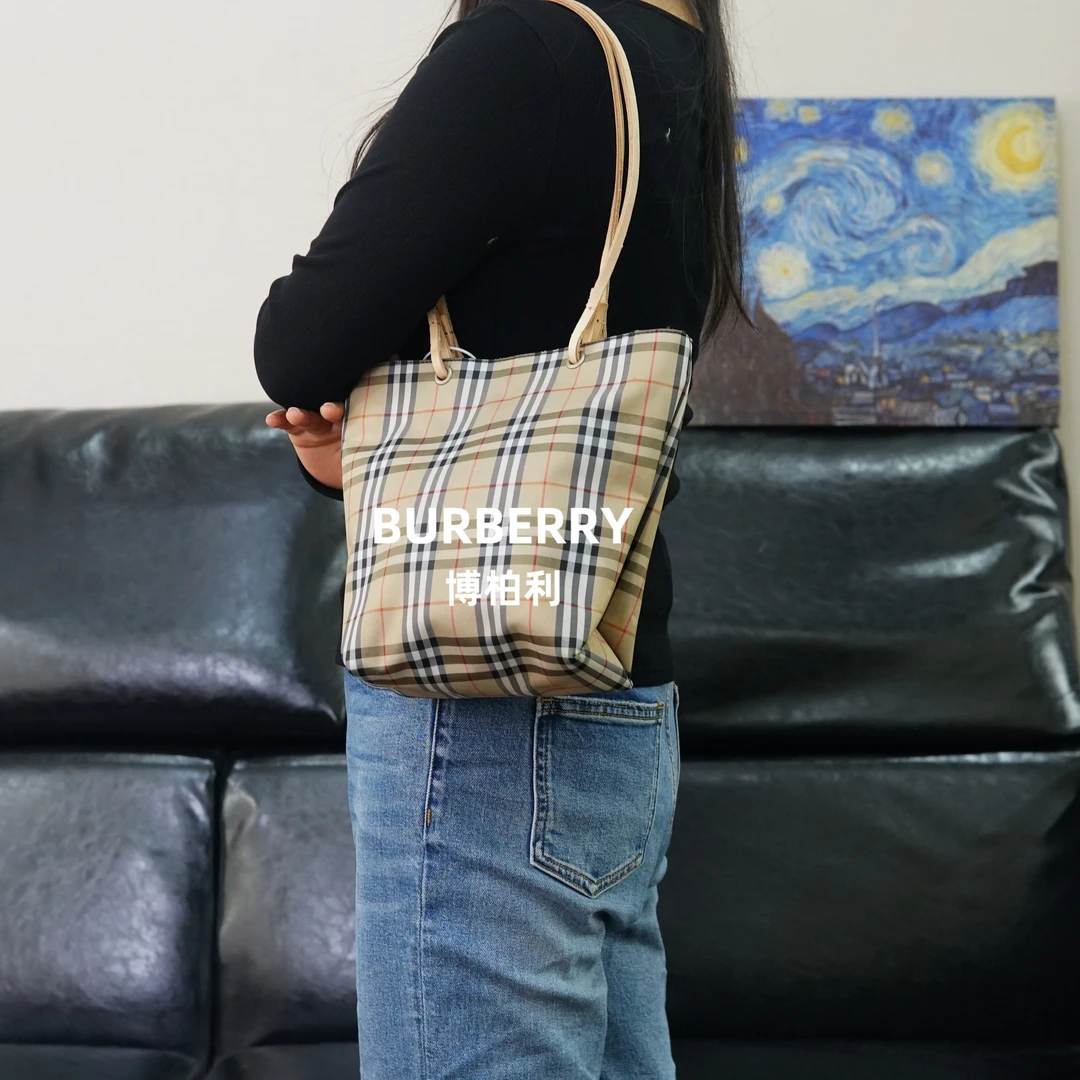 95新 BURBERRY/博柏利 巴宝莉/格纹单肩包/JJ02516813/6813
