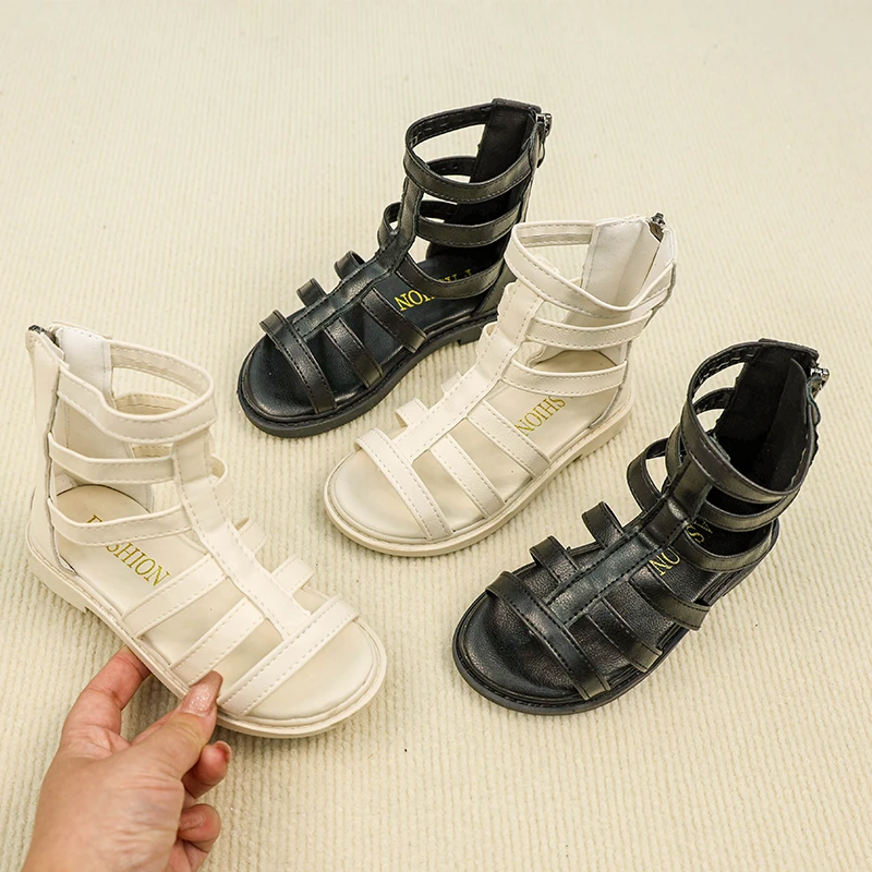 女童罗马凉鞋儿童韩版公主鞋夏季新款软底防滑沙滩鞋7183