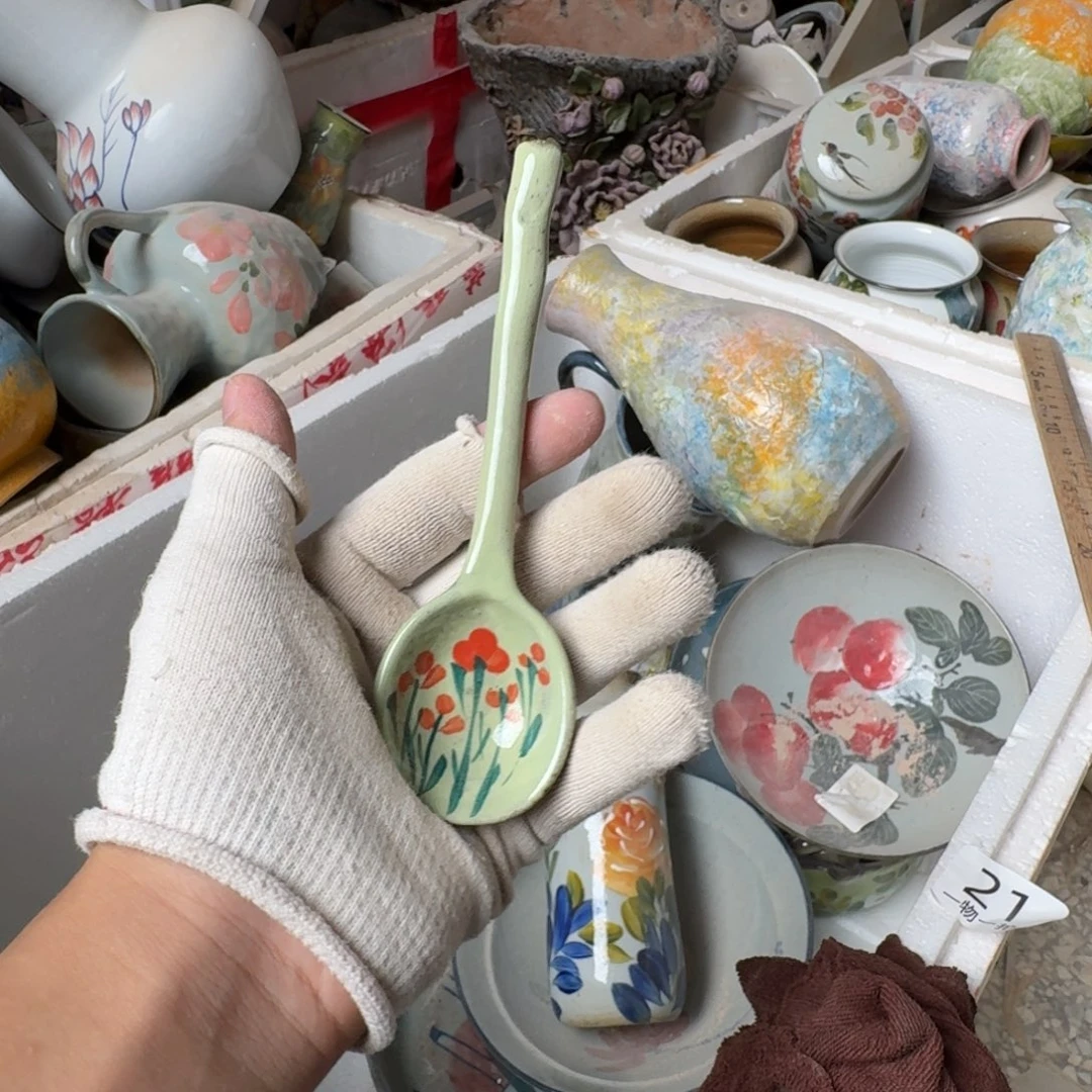 釉下彩勺子瑕疵慎拍84