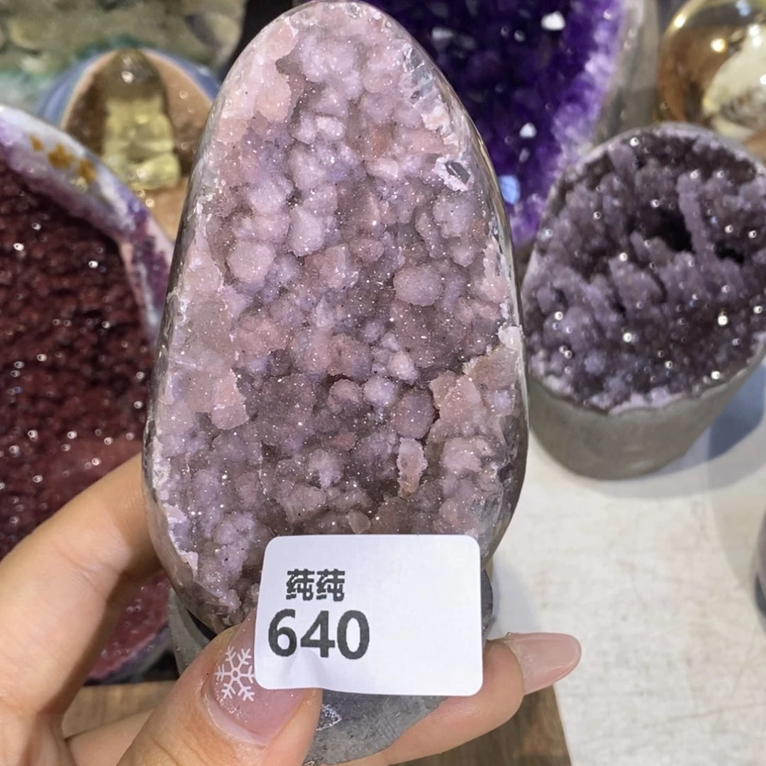 大型摆件（非配饰）紫晶未镶嵌粉色
