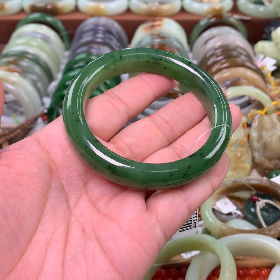 和田玉（碧玉）未镶嵌手镯59_60口径