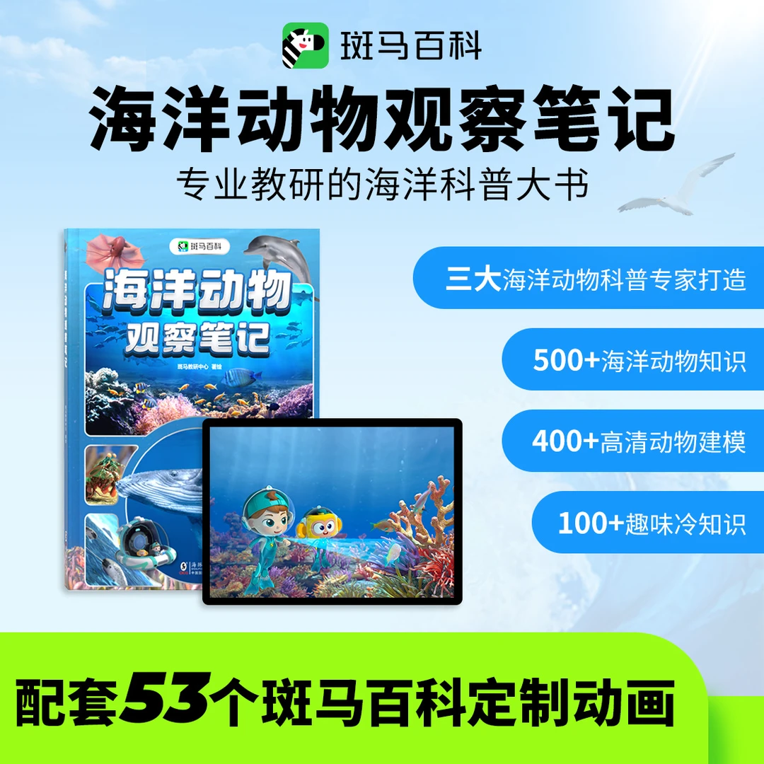 斑马海洋动物观察笔记探秘海底世界自然动物世界百科全书儿童绘本