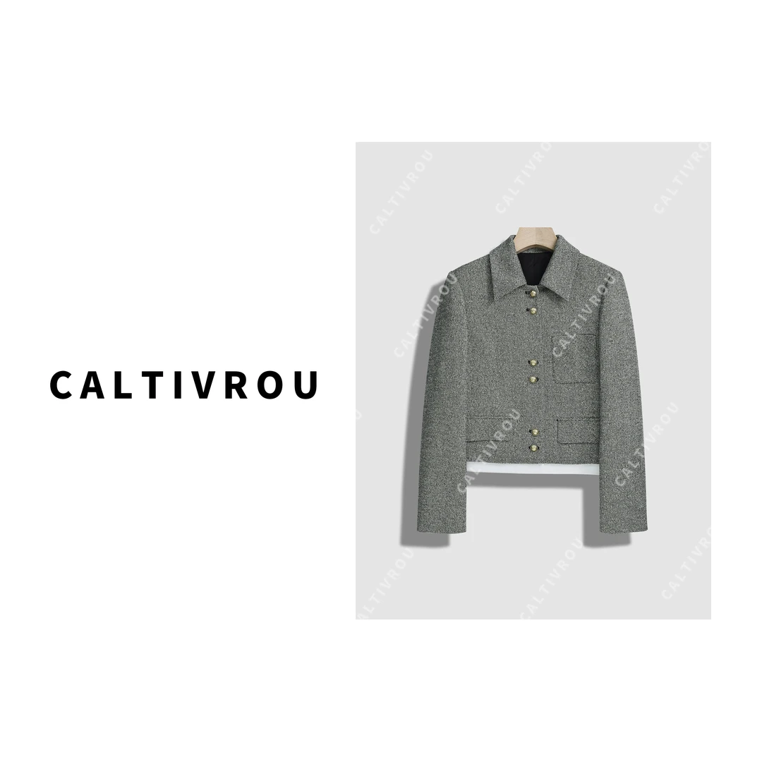Caltivrou紫竹墨染~时尚百搭小香风短外套-Y14531