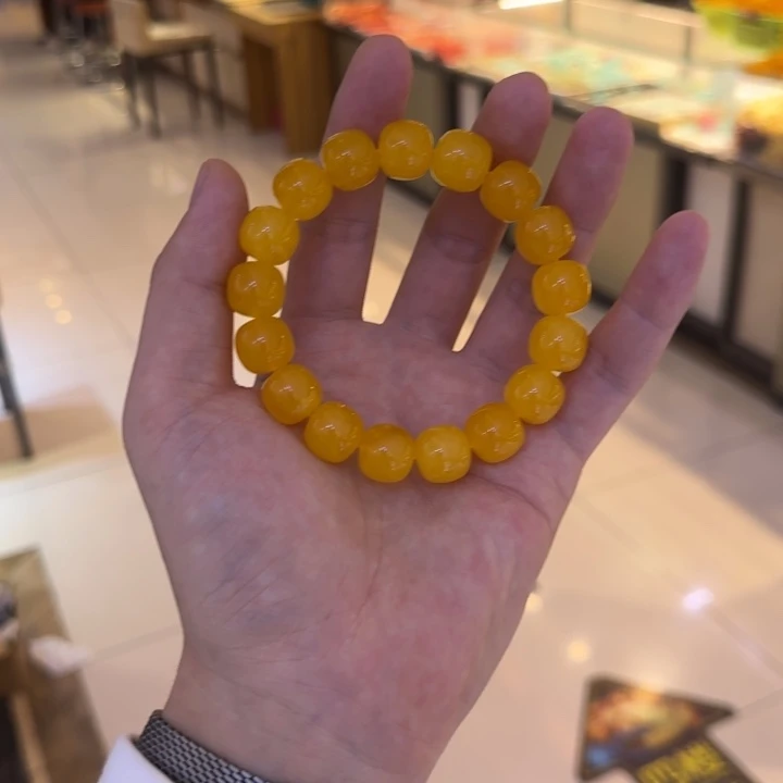 手链琥珀未镶嵌酱**肚蜜蜡
