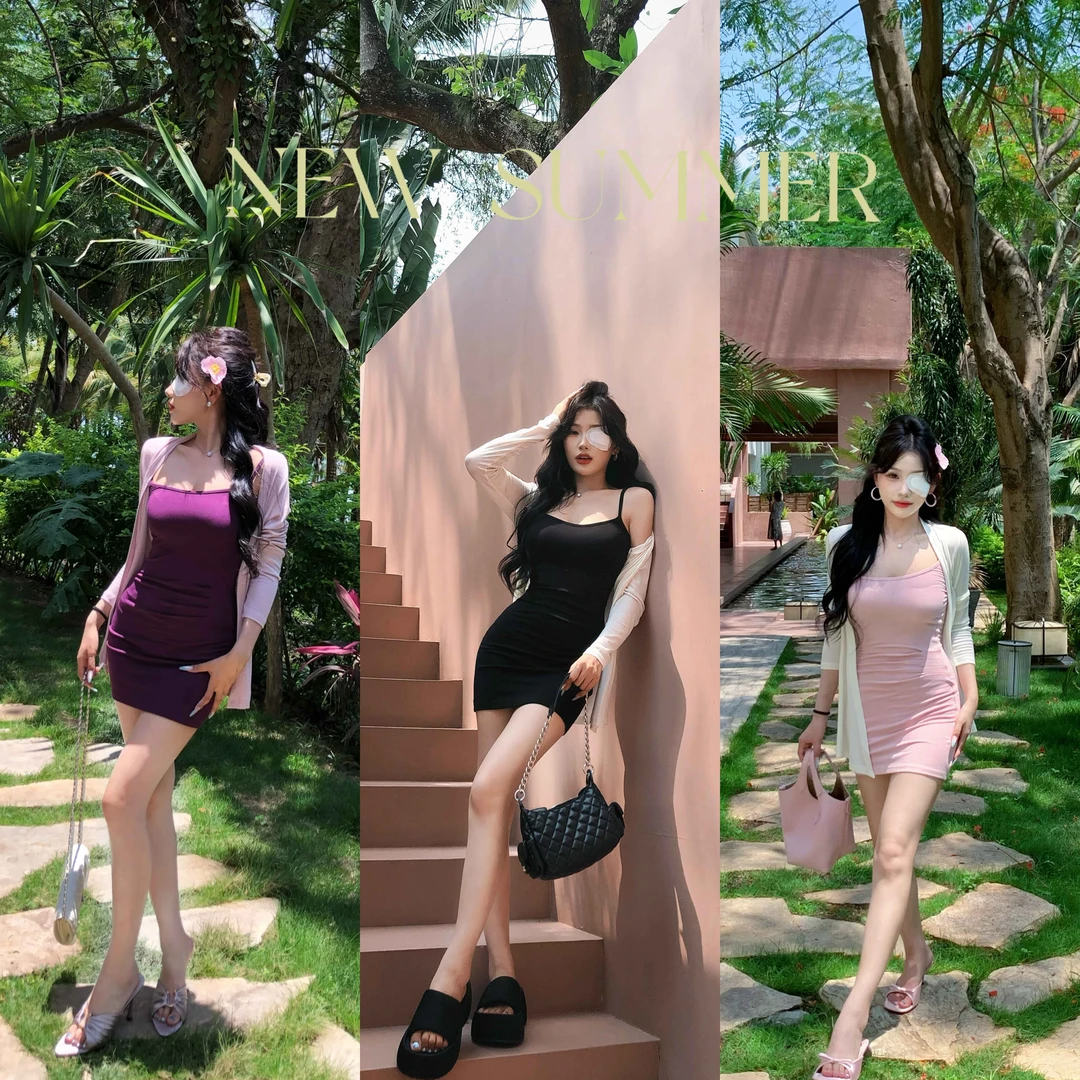 陈六六CHENLIULIU【漫画曲线】纯欲系修身显瘦吊带裙