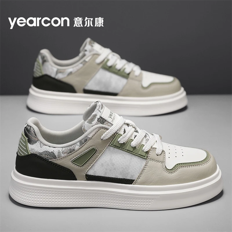 意尔康男鞋2025新款夏季透气网面休闲板鞋男士百搭轻便软底小白鞋