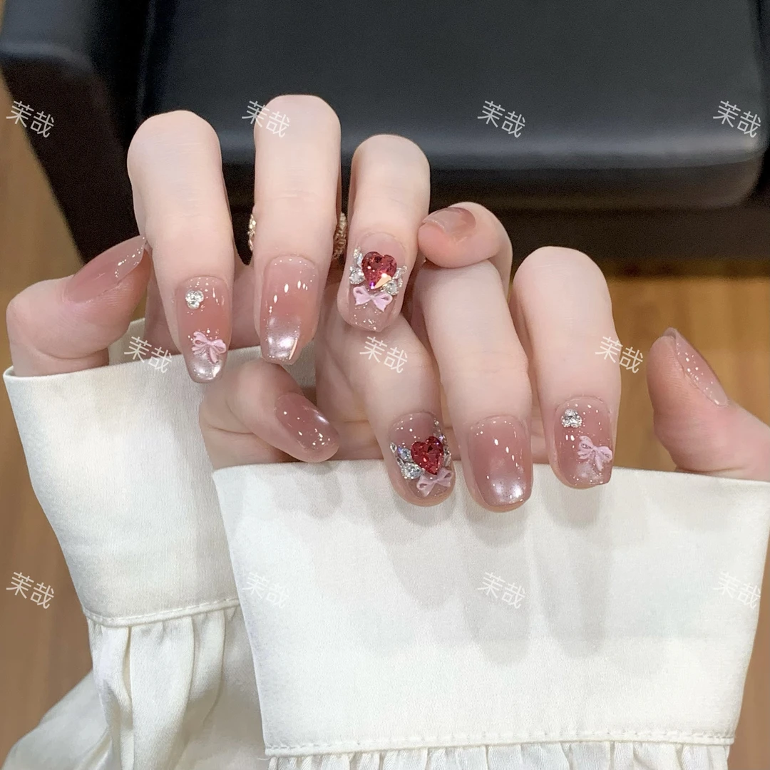 茉哉现货【魔法小樱】纯手工定制美甲拆卸穿戴甲A3886