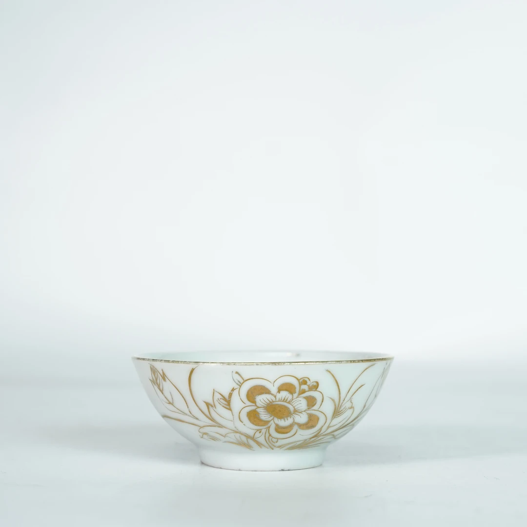 LABC251027010【十竹斋】民国花卉诗文描金茶圆