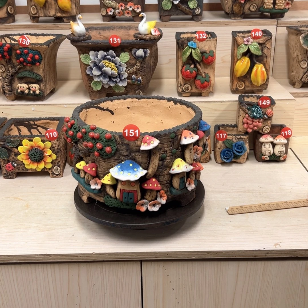 花盆紫砂151号内口23外高16口不周正