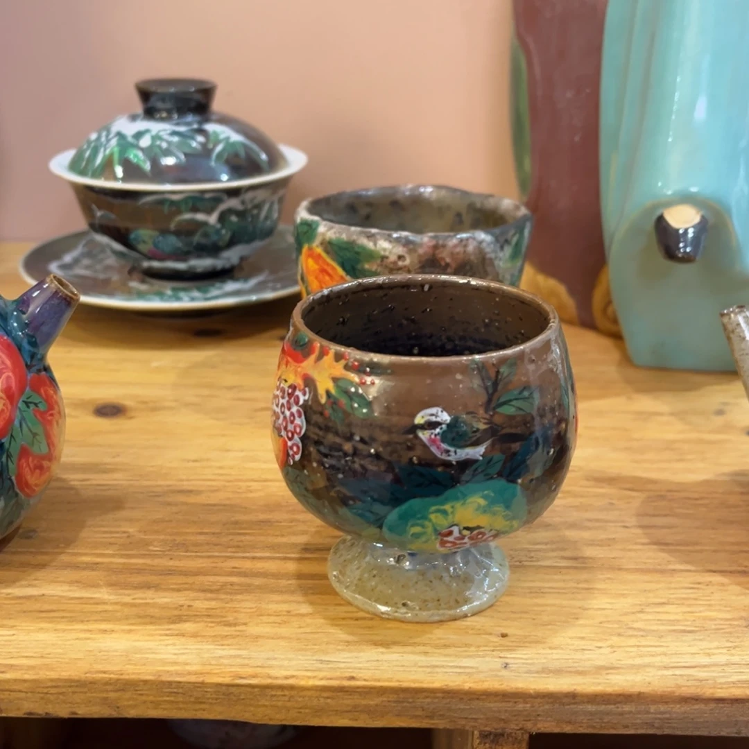 柴烧手工手绘陶瓷