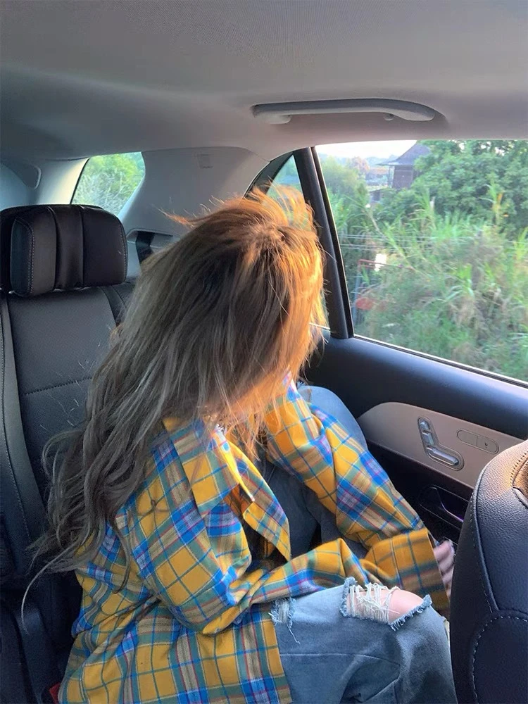 A1百搭格子上衣街头风长袖小众衬衫外穿四季通用成人