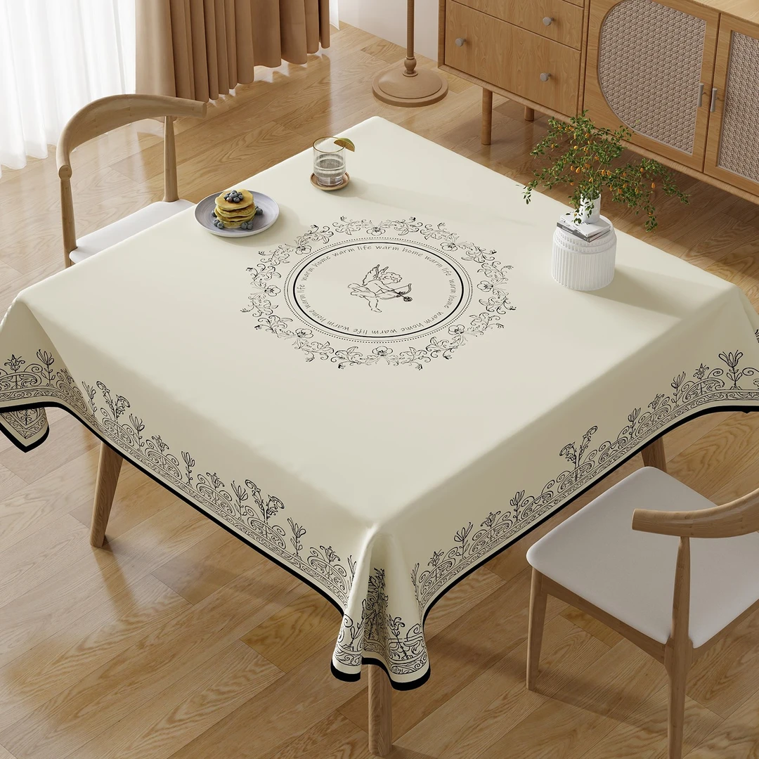 本知正方形桌布麻将桌小圆桌布防水防油防烫免洗网红台布桌垫台布