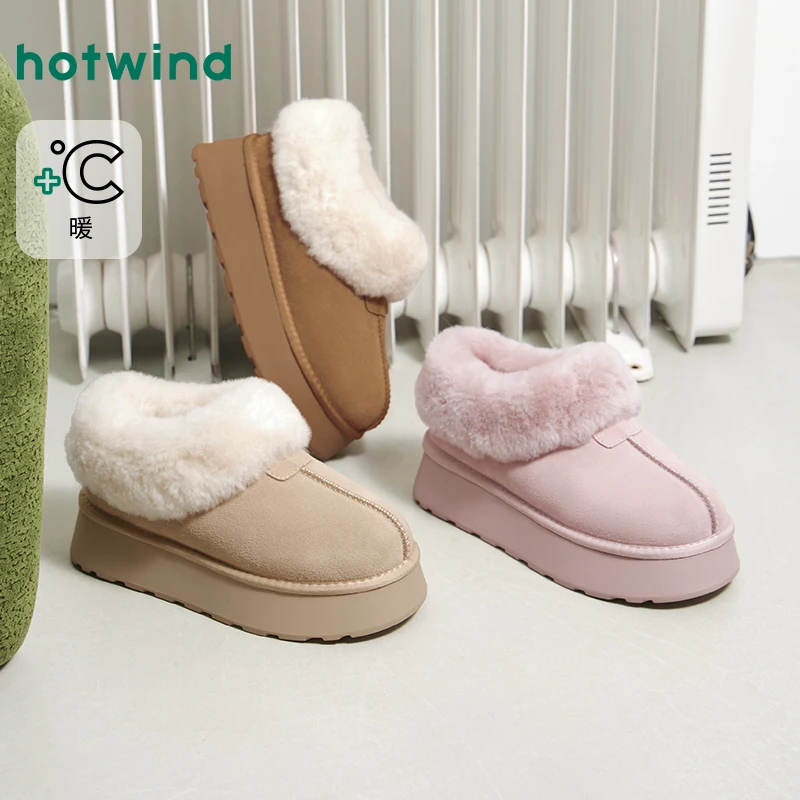 热风2025年冬季新款女士时尚雪地靴H89W25407