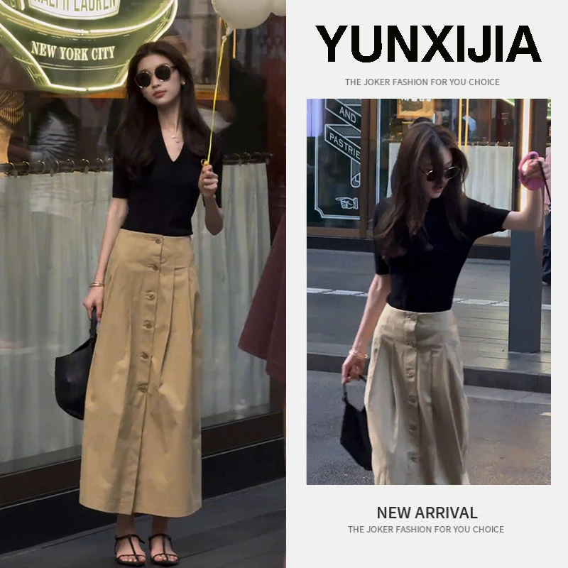 2025夏季新款时尚休闲风百搭同情简约气质上衣半身裙两件套