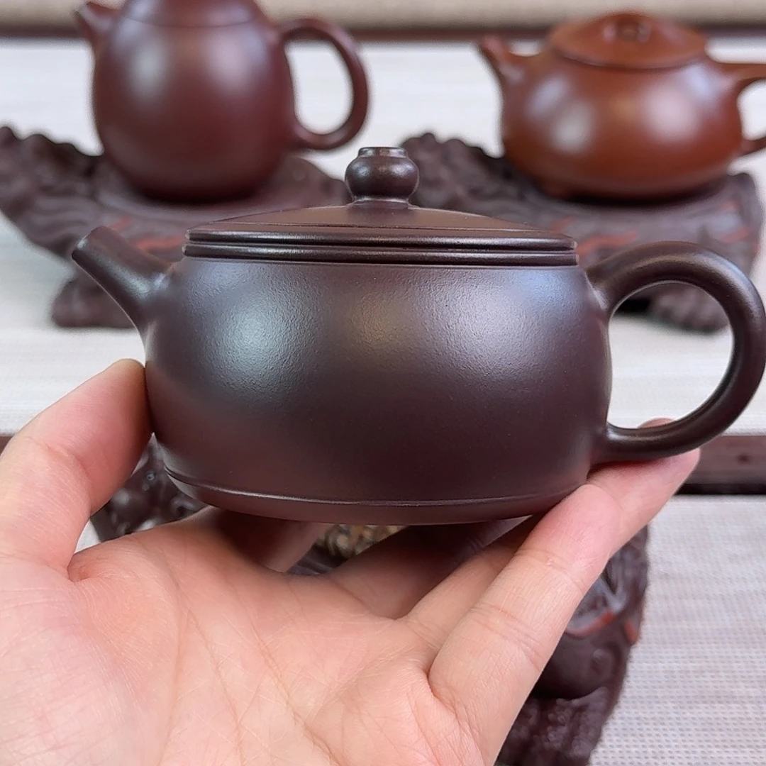 紫砂茶宠220cc老紫泥乐鼓