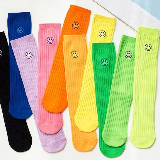 女男女通用春季可爱风袜子小腿袜袜纯色韩版小腿袜(以直播间为准)