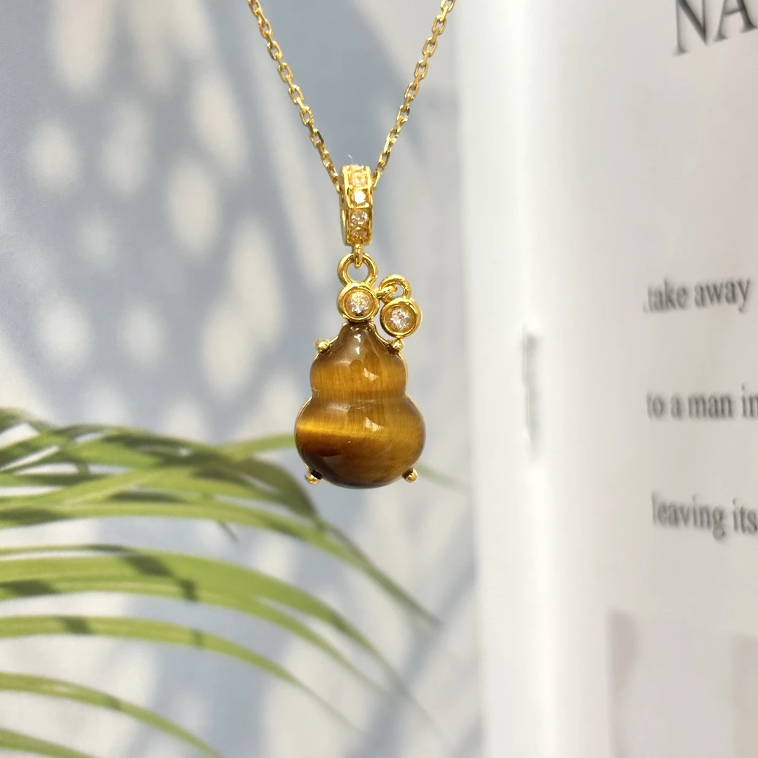 18k金精致立体小葫芦吊坠(不含链