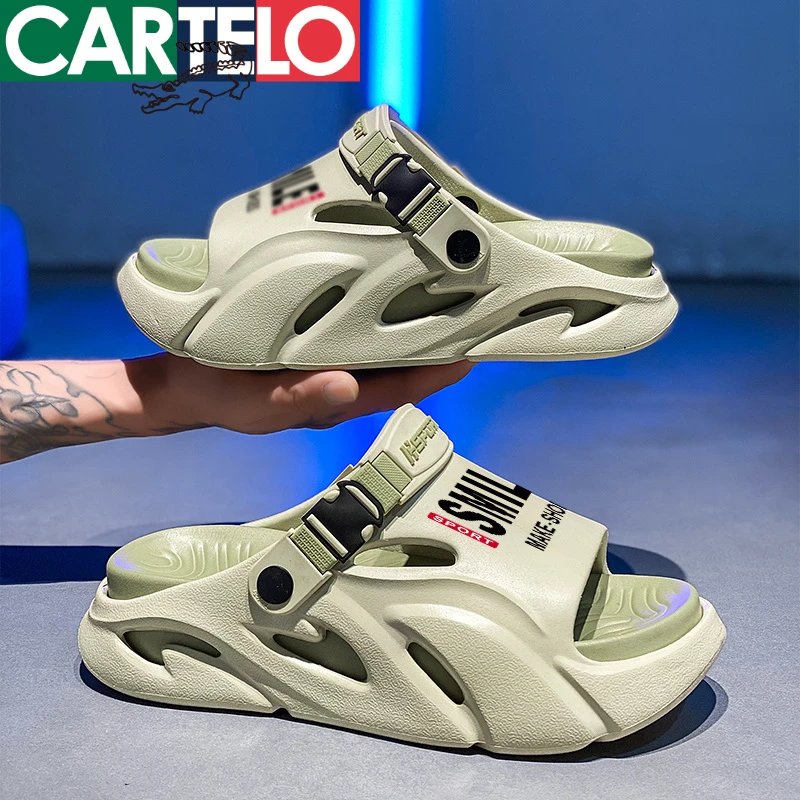 卡帝乐鳄鱼运动拖鞋男款2025夏季爆款防滑耐磨透气男士开车专用鞋