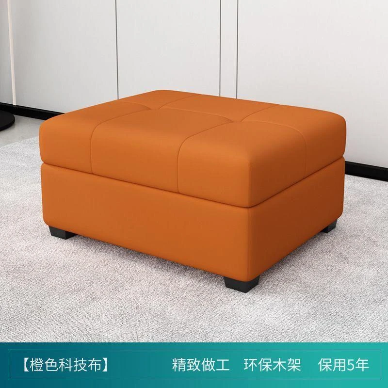 家用收纳凳沙发凳子新中式现代轻奢储物换鞋凳可坐客厅脚踏猫抓皮