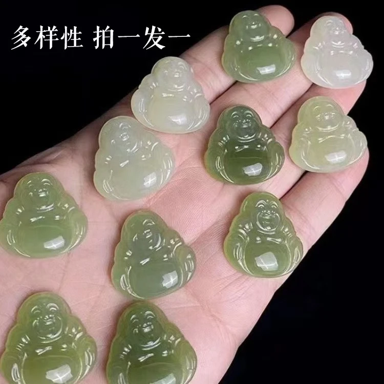 【华之京】和田玉佛公吊坠绳链款弥勒佛守护神挂饰晴水色多样性发一