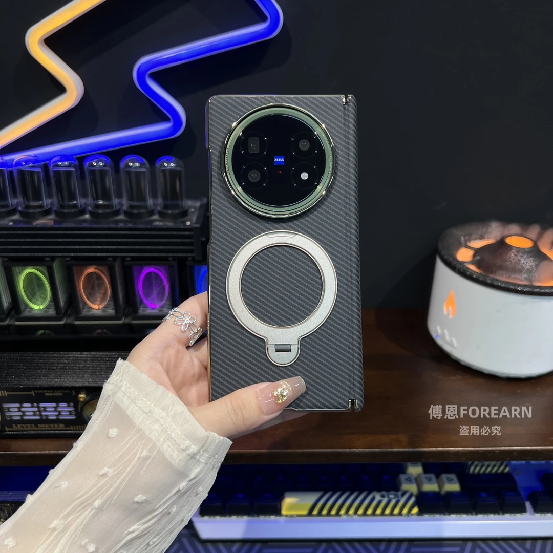 适用于vivoxfold5手机壳xfold5折叠屏磁吸支架保护套男女中轴后壳