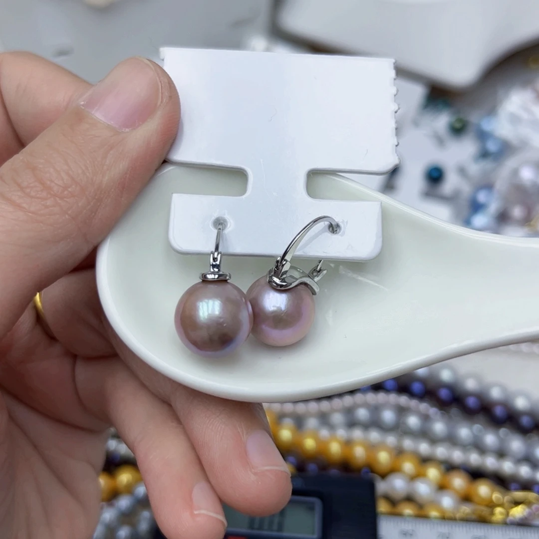 淡水珍珠耳饰银S925镶嵌