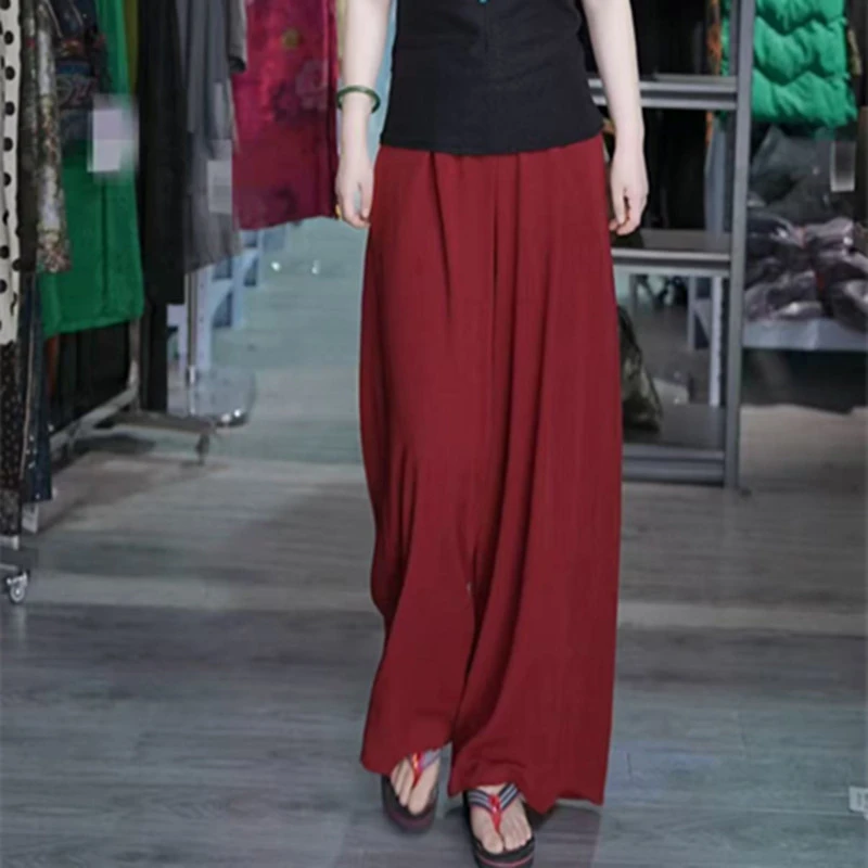 【夏上新裤长96】裙裤女夏季薄款休闲显瘦高腰垂感宽松慵懒山本裤