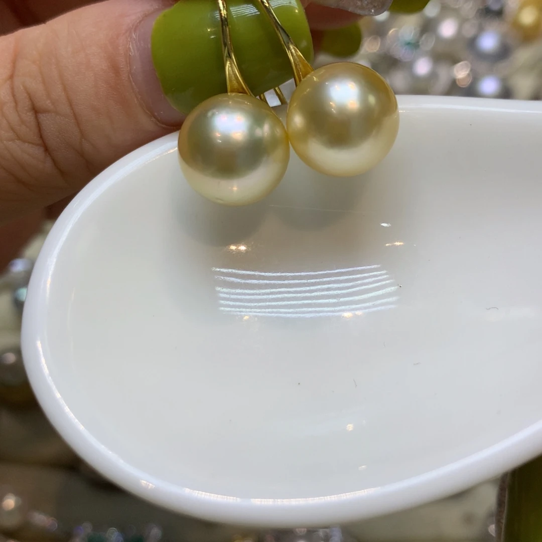 银S925镶嵌海水珍珠耳饰