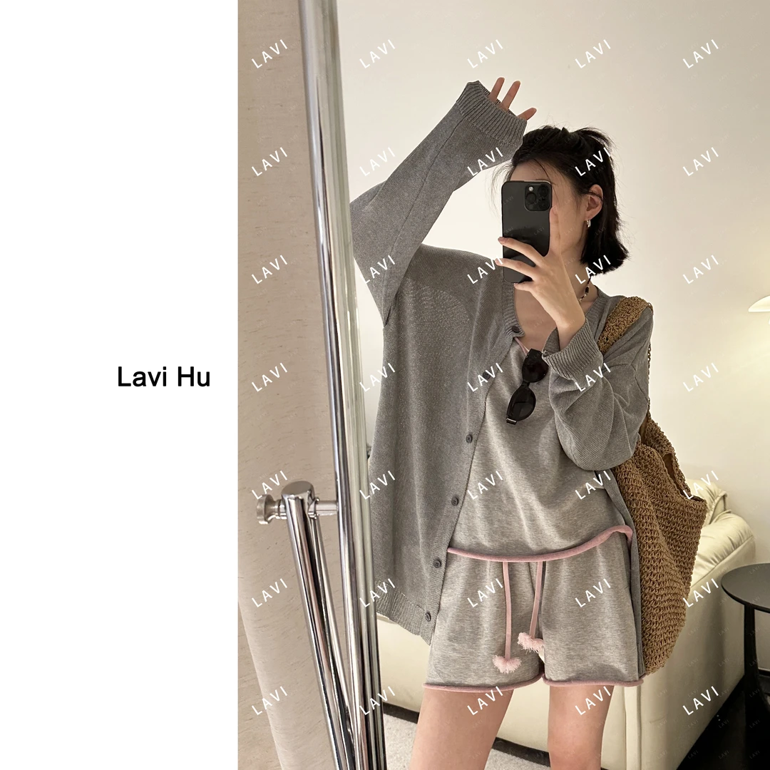 海盈灰 莱赛尔 时尚百搭气质设计师针织衫2510