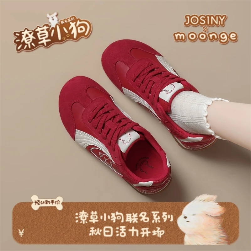 【潦草小狗】卓诗尼休闲运动鞋女2025秋季上新低帮系带软底舒适女鞋