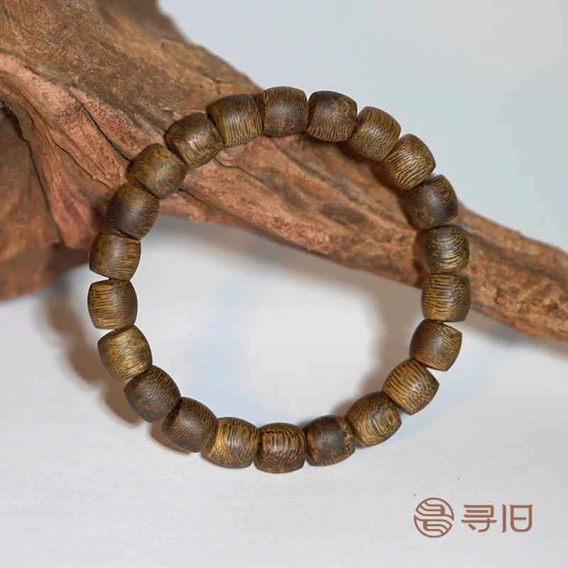 寻旧 沉香【禅云度月】海南莺歌绿奇楠0.9单圈鼓珠沉香手串008GA09
