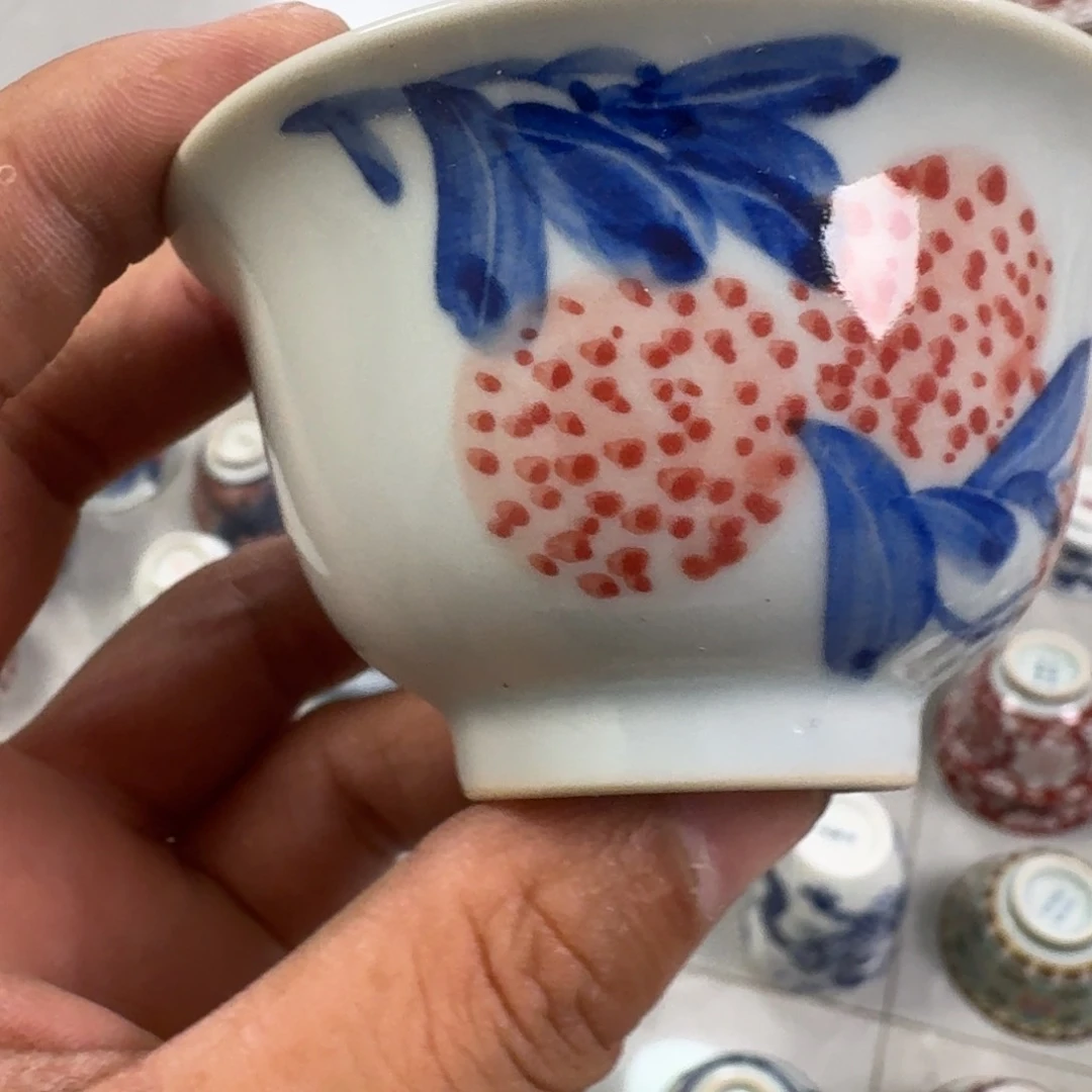 摆件手工手绘荔枝压手杯