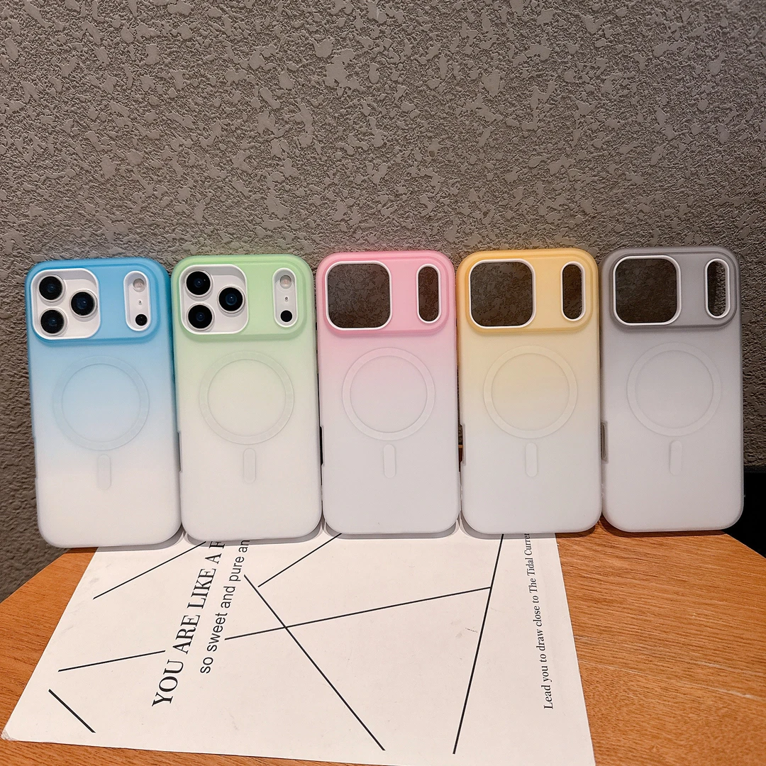 渐变果冻磨砂二合一适用于苹果17/16promax壳简约iPhone15磁吸壳