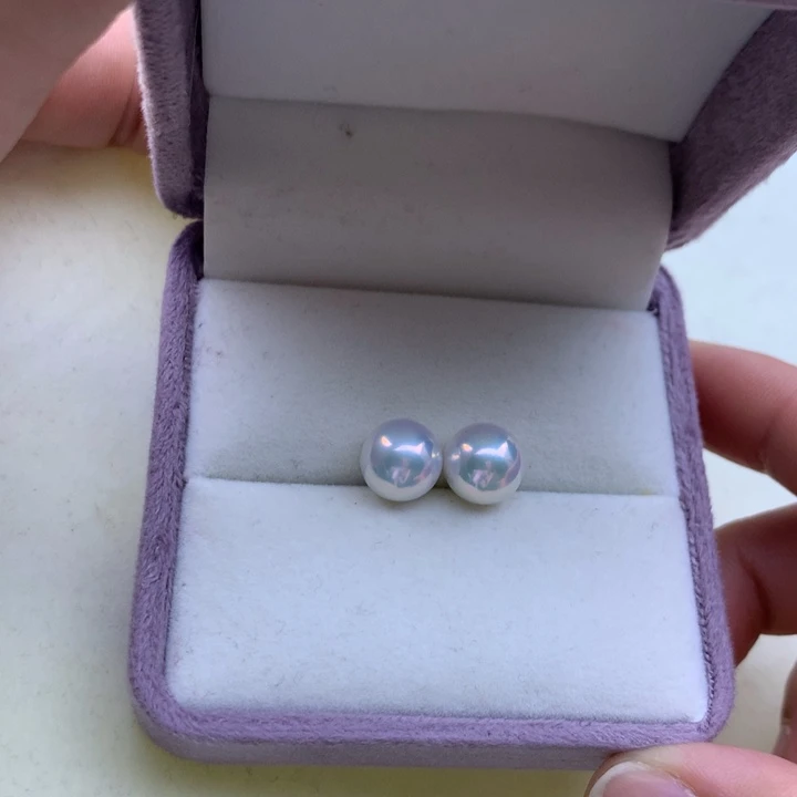 淡水珍珠耳饰18K金镶嵌小*瓜