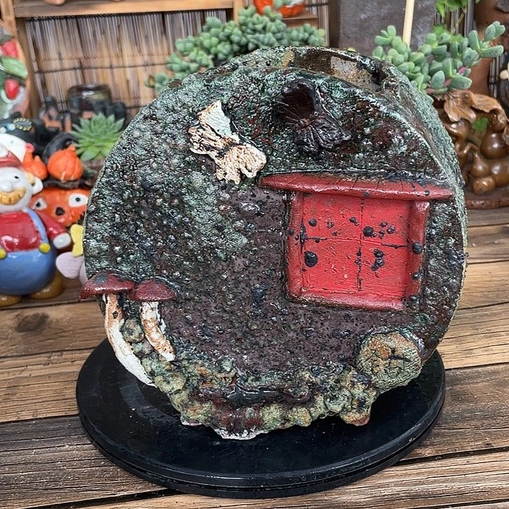 006手工粗陶高温花盆