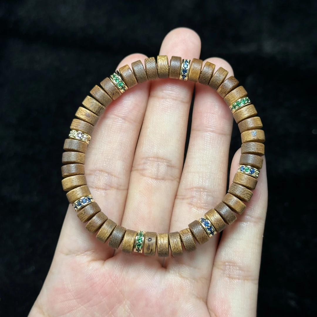 沉香AO1天然珍贵奇楠沉香手串7mm