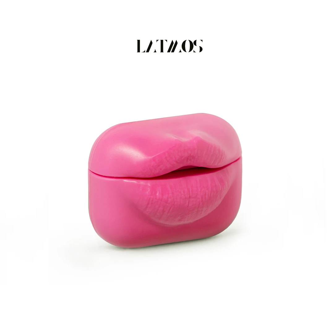 LATMOS 芭比粉唇 Airpods 苹果耳机 软壳耳机保护壳嘴唇潮流硅胶