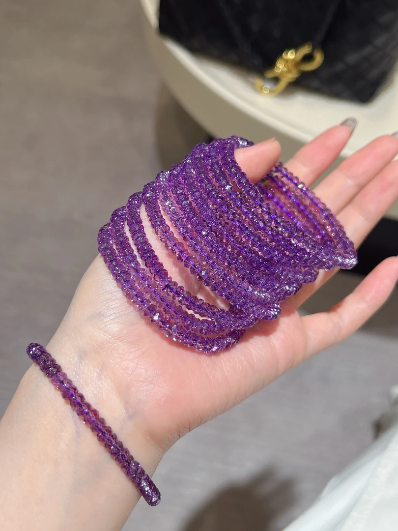 【紫韵】紫水晶5-5.5mm 手串  258294 多样性发一件