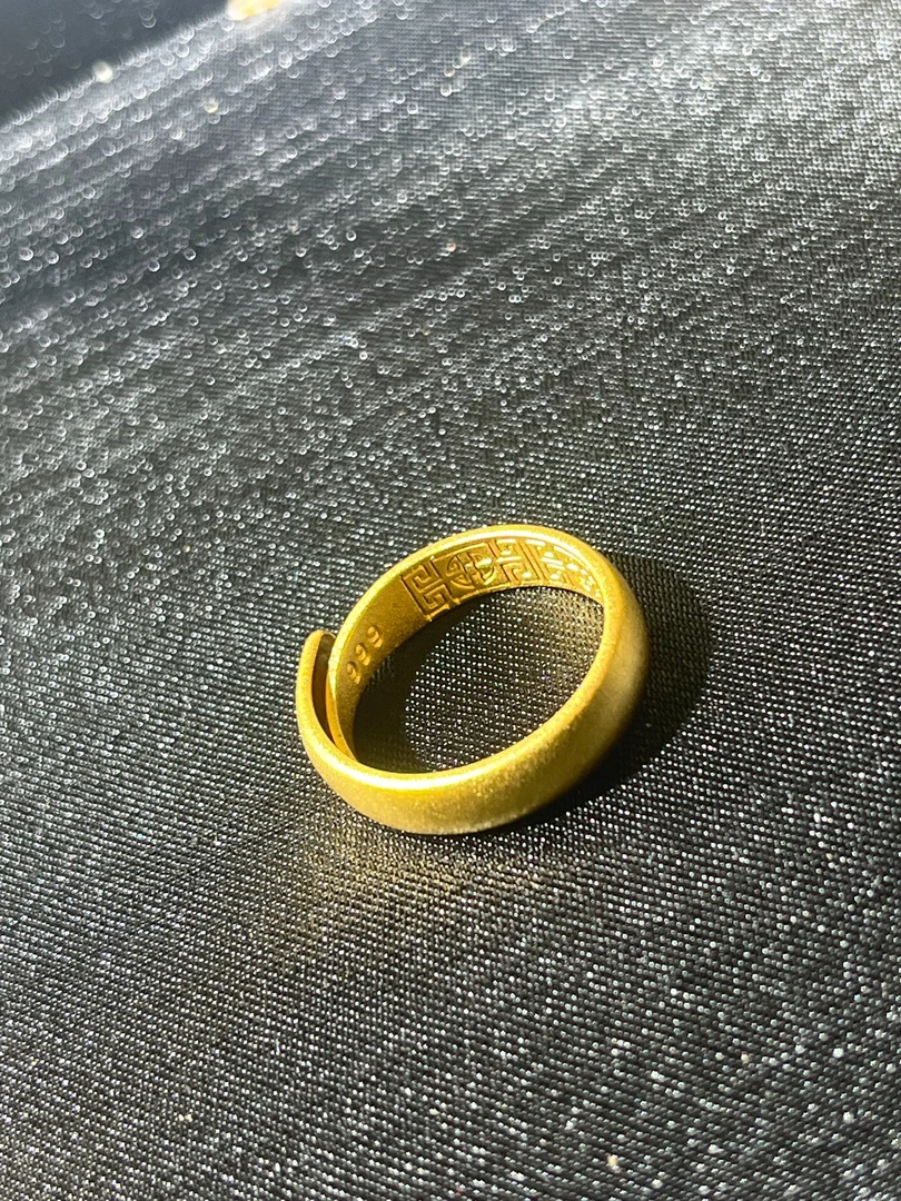 合金戒指 古法传承系列【6N磨砂面开口泥鳅背】内刻回纹哑光经典款